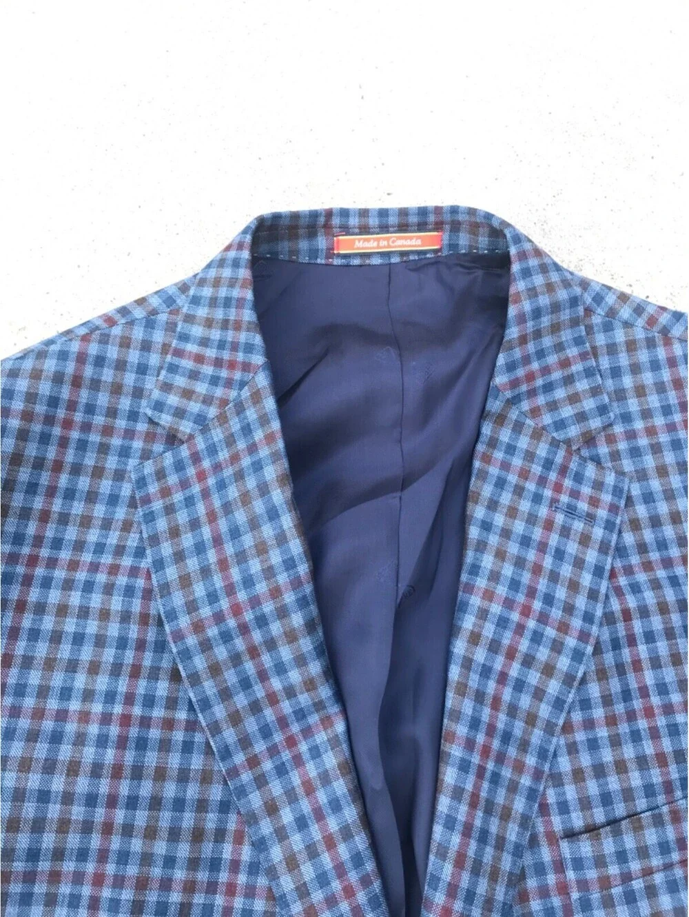 Daniel Cremieux Fine Capolavoro Jacket checkered Blazer Wool Made in Canada 44